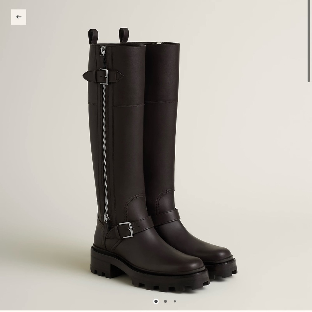 Hermes Leather Knee-High Boots Jaime marron ebene size 37 sold out in stores